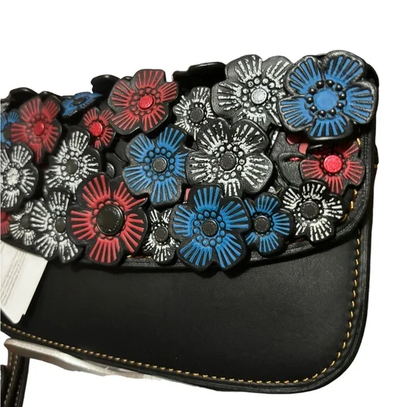 Coach 1941Tea Rose Appliqué Clutch wristlet bag Leather 👀👛🎒👜 - Picture 2 of 9